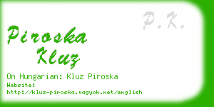 piroska kluz business card